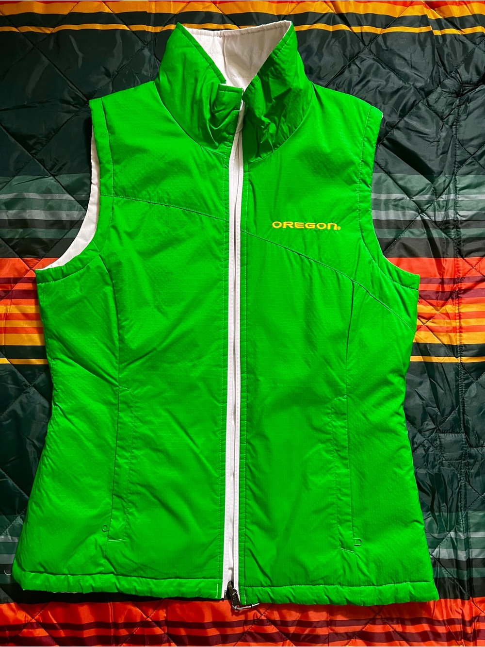Columbia Women's Bright Green Zip-Front Swim Cover-Up Vest